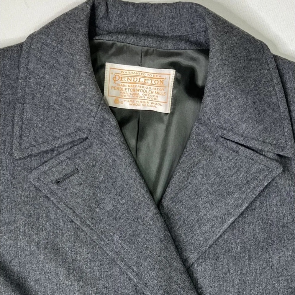 Pendleton Coat Women’s Size 12 100% Virgin Wool Long Gray Vintage - Picture 5 of 13